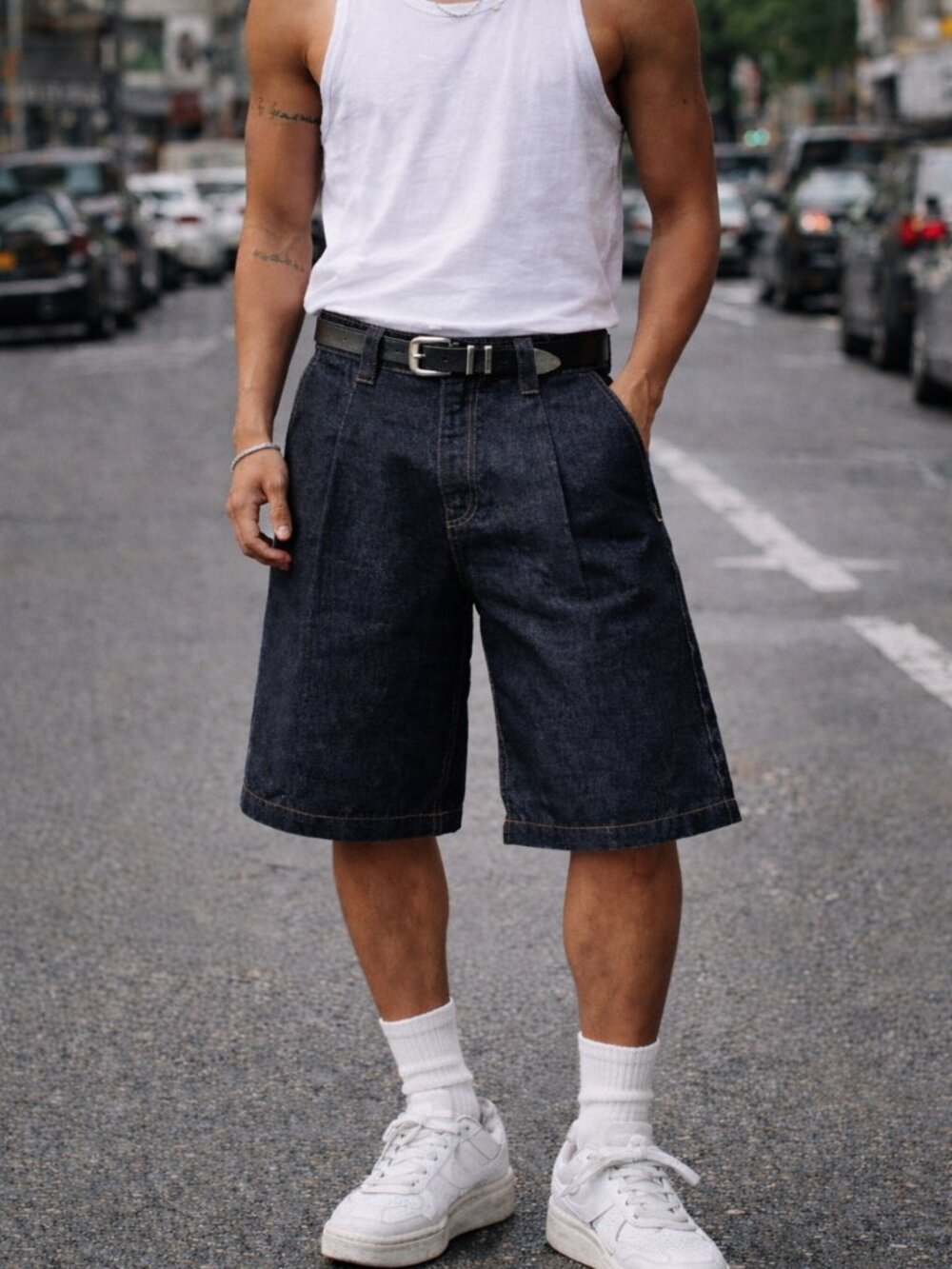 Pool House New York Shibuya Pleated Shorts NWT Baggy Jorts Wide-Leg Cone Denim